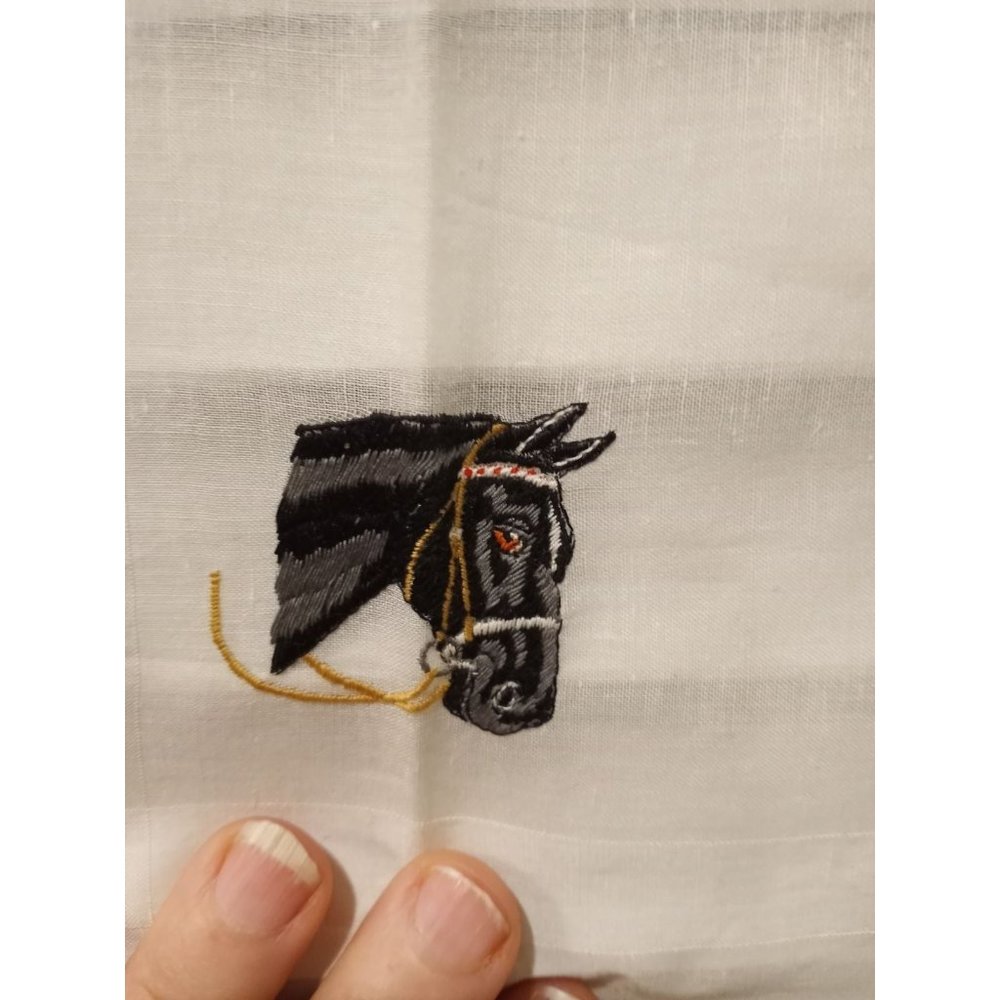 Vintage Horse Hankie Handkerchief